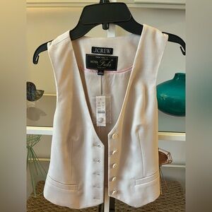 New NWT Womens J.Crew Nova Fides Slim Fit Vest Pale Bone SZ 6 Italian City Wool
